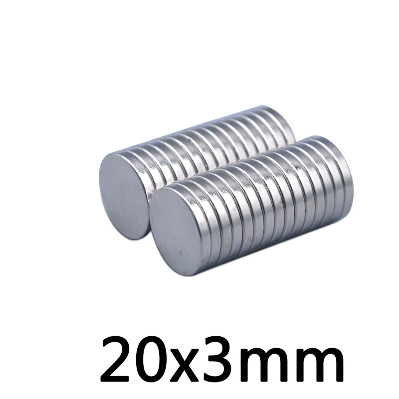 

10pcs 20mm x 3mm N35 Mini Super Strong Rare Earth Fridge Permanet Magnet 20*3 20x3 Small Round Neodymium Magnet Free Shipping