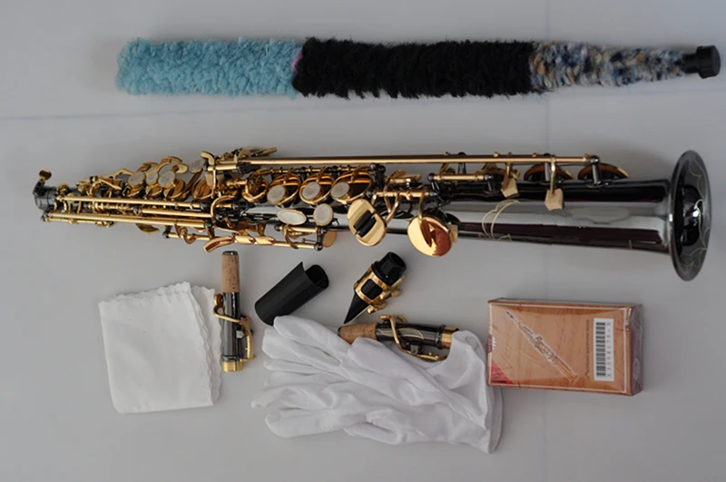 SevenAngel сопрано саксофон R54 прямой саксофон B плоский Saxofone профессиональные музыкальные инструменты черный никель золото Прямая поставка
