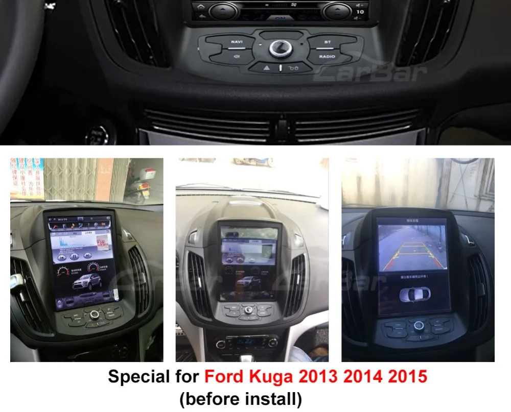 Top 10.4" Vertical Huge Screen 1024*768 Android Car DVD GPS Navigation Radio Player for Ford Kuga 2013 2014 2015 RAM 2GB Quad Core 8