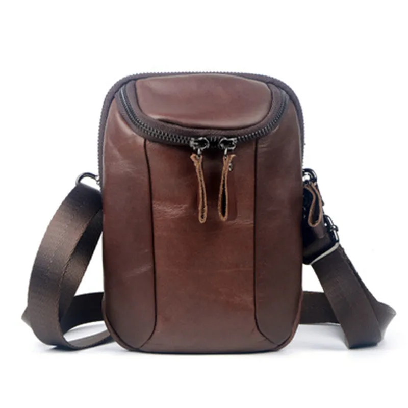 ALAVCHNV new first layer of leather men's waistband multi-functional shoulder diagonal mobile phone bag W033 | Багаж и сумки