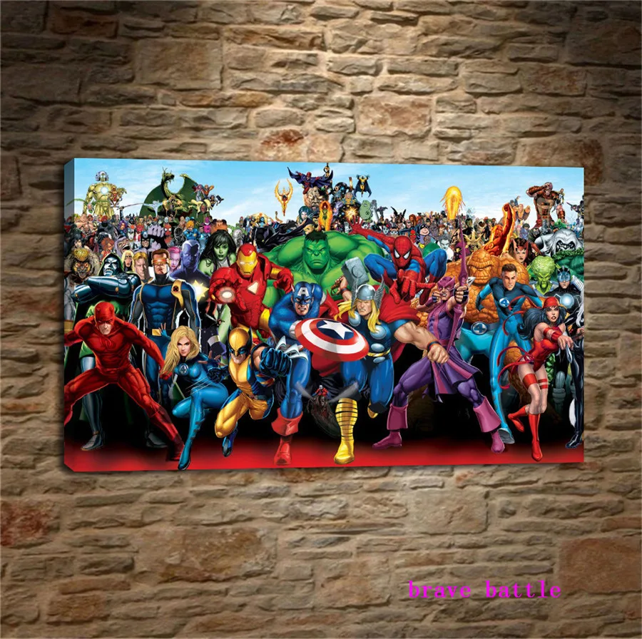 Superheroes Marvel and Dc Canvas Painting Print Living Room Home Decor