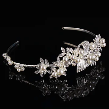 

Women Luxury Rhinestone Pearl Hair Bands High Grade Crystal Headband for Women A026