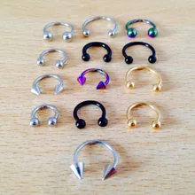 5 шт. 16 г 18 г кольцо в форме подковы для пирсинга, из хирургической стали 316l титановая перегородка ухо нос губы tragus Украшения для тела