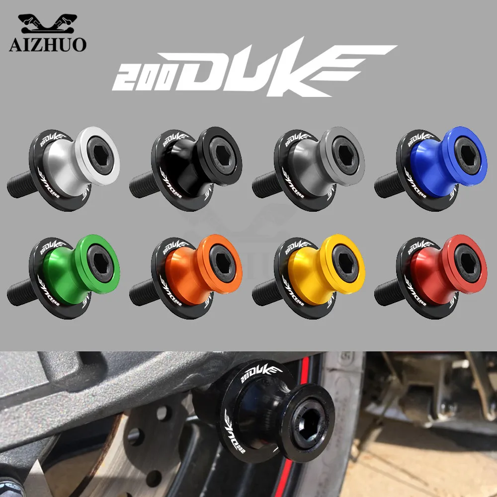Motorcycle Accessories 10MM Swingarm Sliders Spools Screws Slider For KTM 200 DUKE 2012 2013 2014 2015 WITH 200 DUKE LOGO