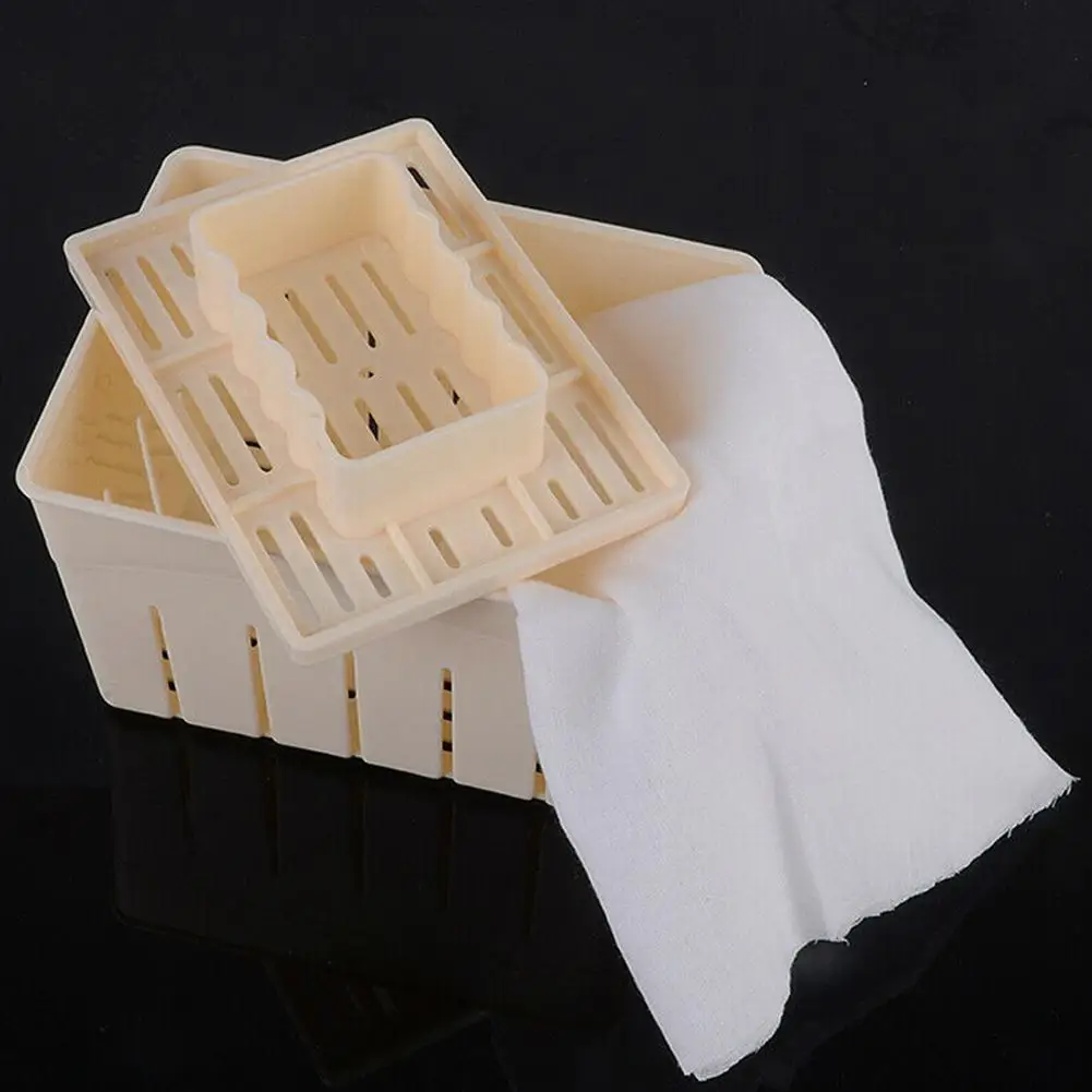 New DIY Plastic Homemade Tofu Maker Press Mold Kit Tofu Making Machine Set Soy Pressing Mould with Cheese Cloth Cuisine