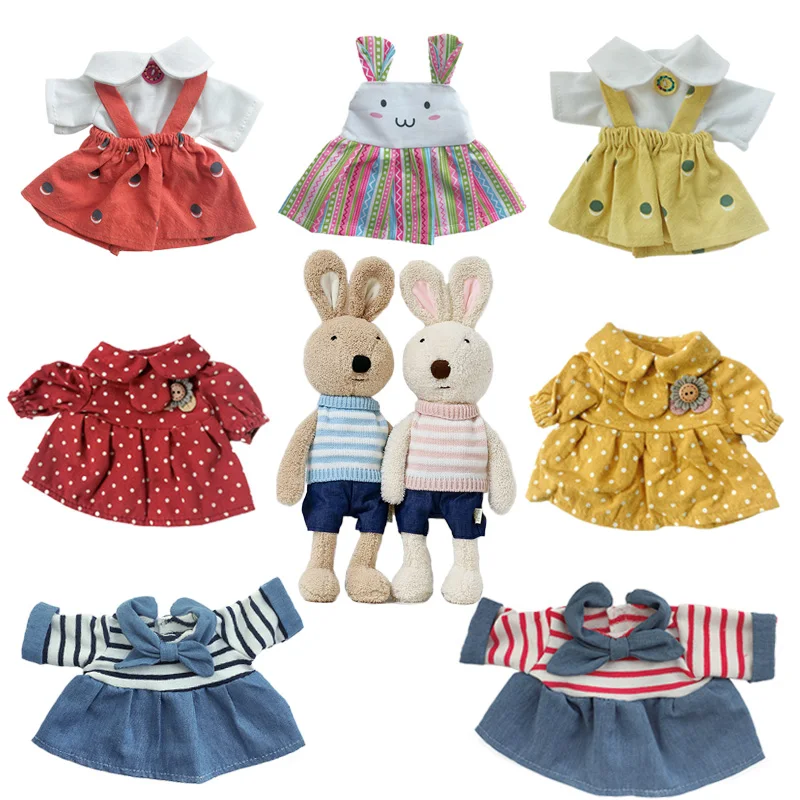 Doll Clothes Fits 30cm/45cm/60cm Le Sucre Rabbit Plush Toy BJD Doll Sweater Dress Couple Suit Outfit Accessories Children Gifts