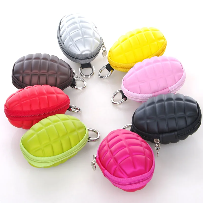 

Women/Men PU Leather Grenades Key Holder Case Wallets Housekeeper For Keys Organizer Manager Key Bag Purse For Car Key