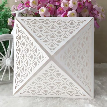 

12psc/lot Romantic Wedding Party Invitation Card Delicate Carved Ocean theme shell Pattern Hollow Out Wedding Invitation card