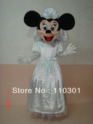 New Adult Size Professional White Minnie Mouse Mascot Costume Fancy Dress Free Shipping | Тематическая одежда и униформа