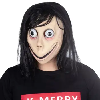 

Adult Scary Horror Latex Face Mask With Big Eye Beak Long Wigs For Halloween Costume Party Dress Up Tool