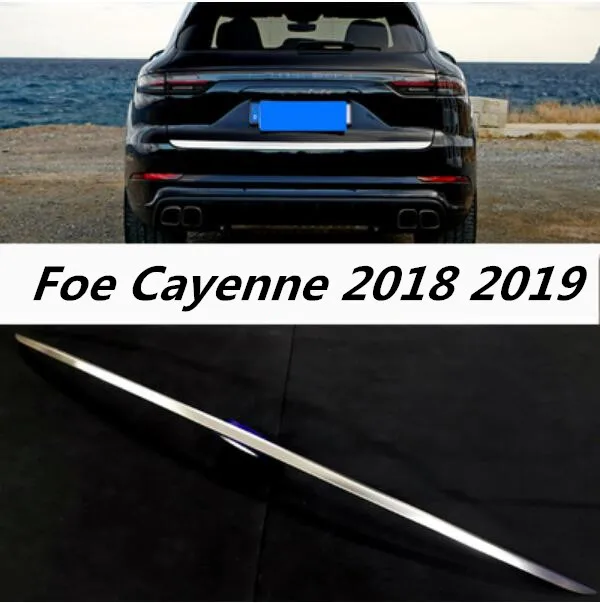

NEW Stainless Steel Rear Trunk Door Lid Cover Trims For 18 19 Porsche cayenne 2018 2019 BY EMS