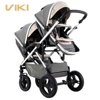 

VIKI Multi-function Baby Stroller for Twins, Two-way Twins Stroller, Pushchair for 2 Kids, Bidirectional, Can Sit & Lie Down