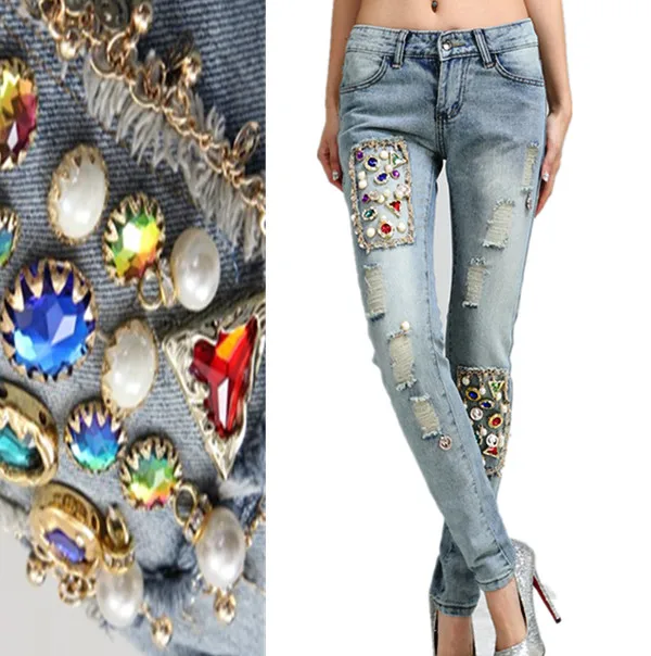 jeans with diamonds