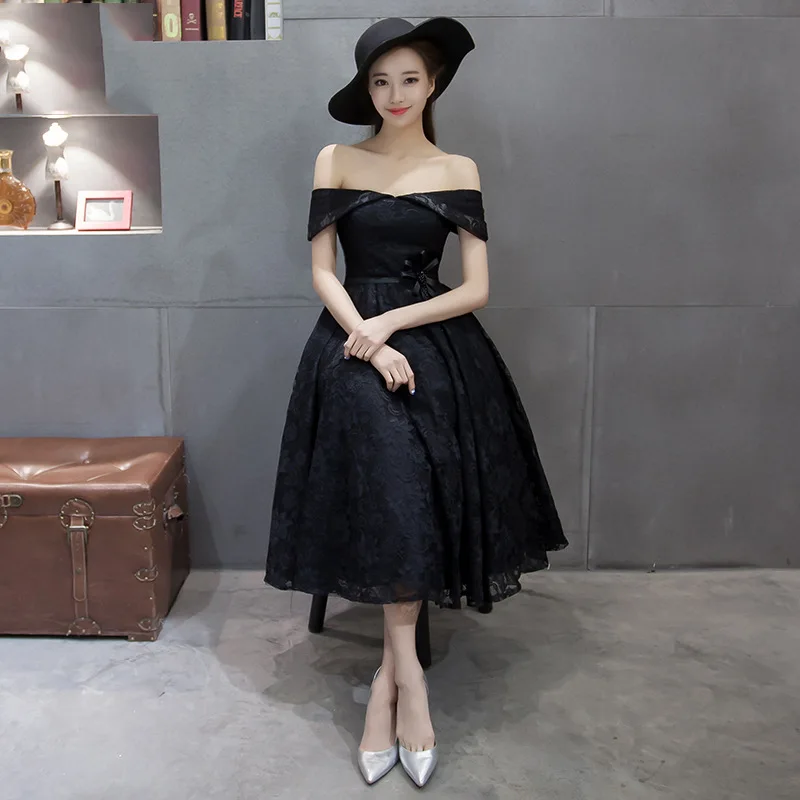 black tea party dress