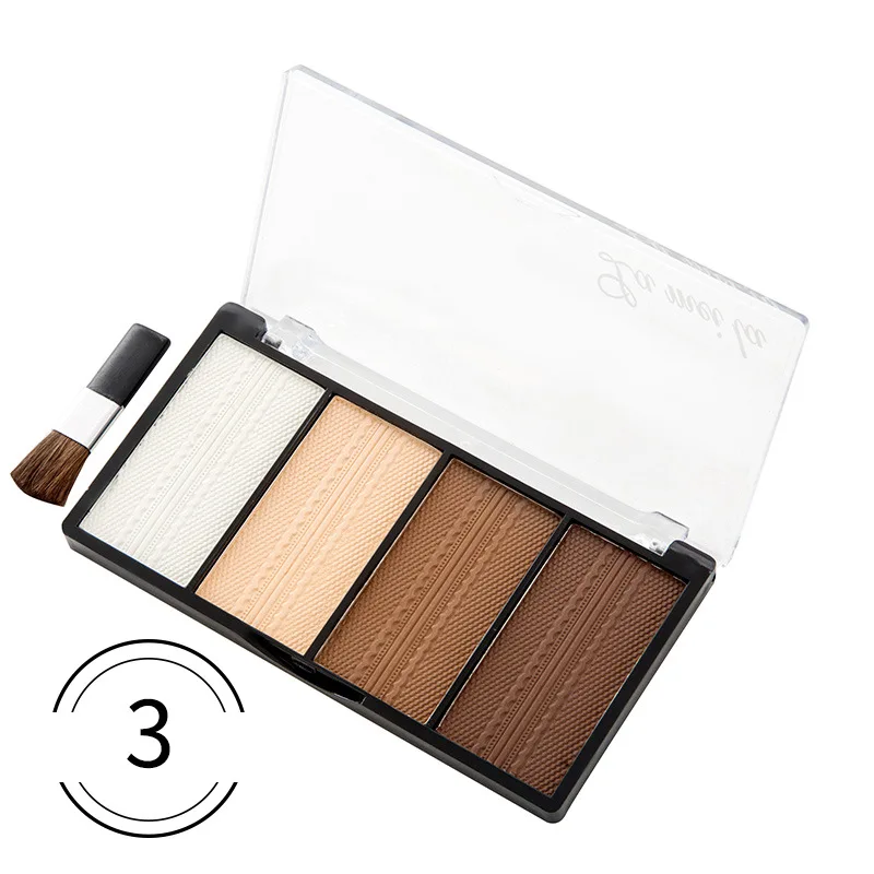 

4 Colors Face Makeup Powder Pressed Powder Contour Bronzer Highlighter Palette Set Grooming Pressed Powder,Double face concealer