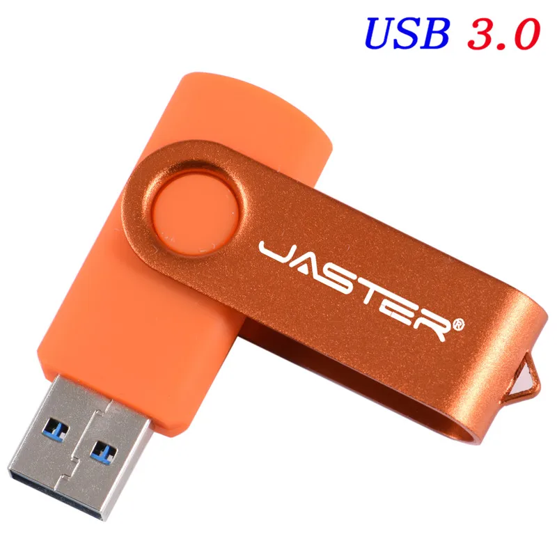 JASTER вращающийся USB флеш-накопитель металлический флеш-накопитель 128 ГБ Usb флешка 3. 0 Флешка 64 ГБ 32 ГБ 16 ГБ 8 ГБ 4 ГБ высокоскоростной флеш-накопитель - Цвет: Orange