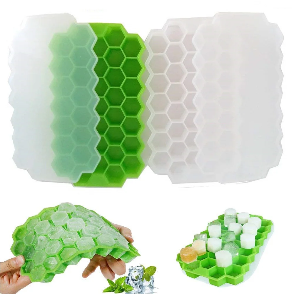 

37 Grids Honeycomb Shape Ice Cube Ice Tray Maker Mold DIY Storage Containers Ice Cube Kitchen Accessories