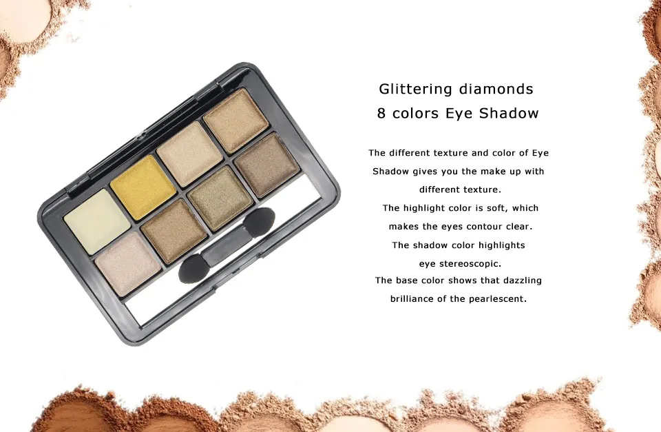LOVE ALPHA Bright Diamond 8 Color Eye Shadow Palette Pigment Cosmetic Long Lasting Eyeshadow Palette Matte Diamond Eyes Makeup (2)