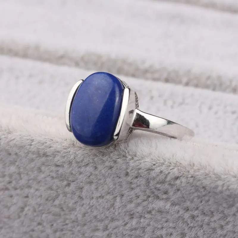 

Heitai Silver Wholesale S925 Pure Silver Handwear Small Fashion Baitao Natural Blue Stone Ring Female New Product