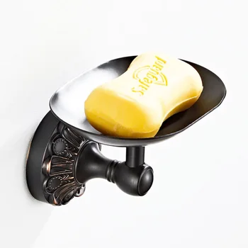 

Bathroom Shower Soap Dish Black Vintage Brass Wall Mounted Bronze Soap Tray Holders Storage Hand Wash Rack for Hotel Washroom WC
