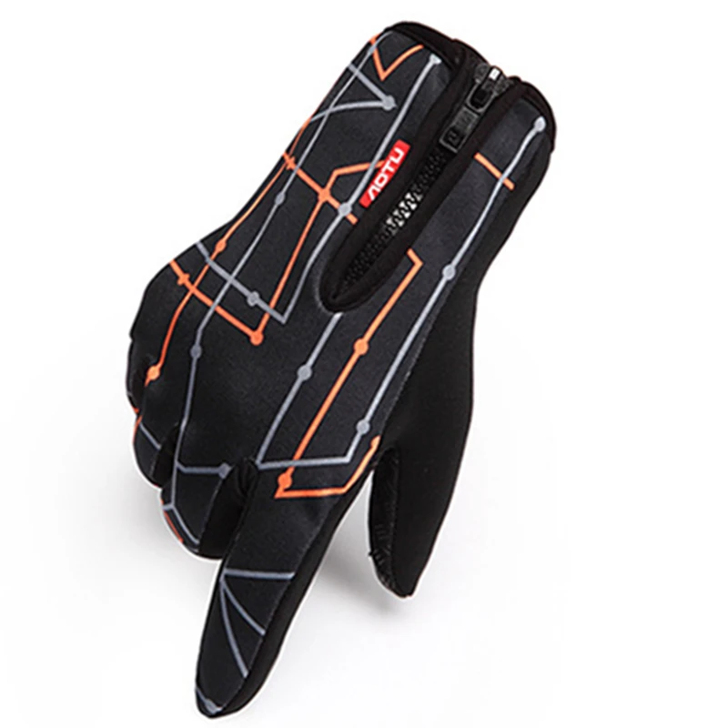 Теплые ветрозащитные спортивные мужские и женские перчатки для активного отдыха лыжные перчатки Зимние Нескользящие перчатки с сенсорным экраном