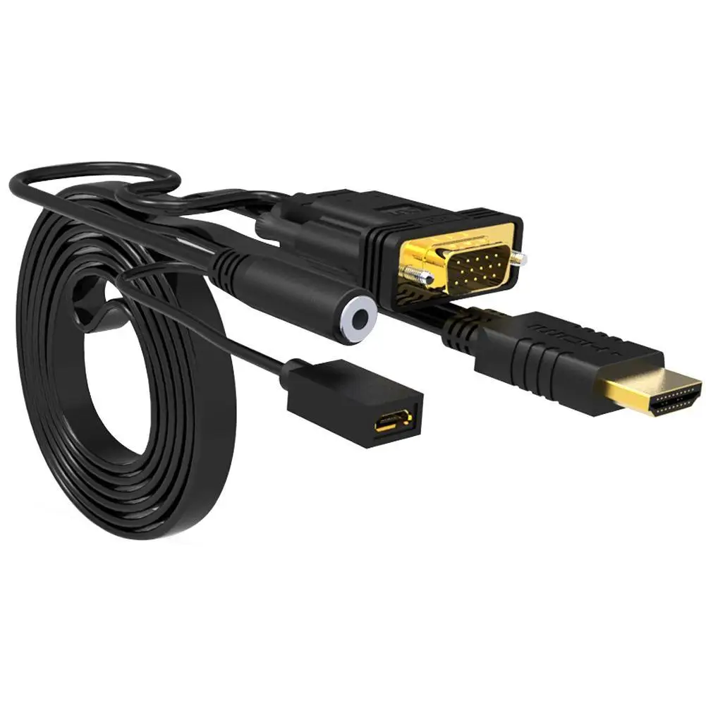 

2m HDMI to VGA adapter Digital to Analog Video Audio Converter Cable for PC TV