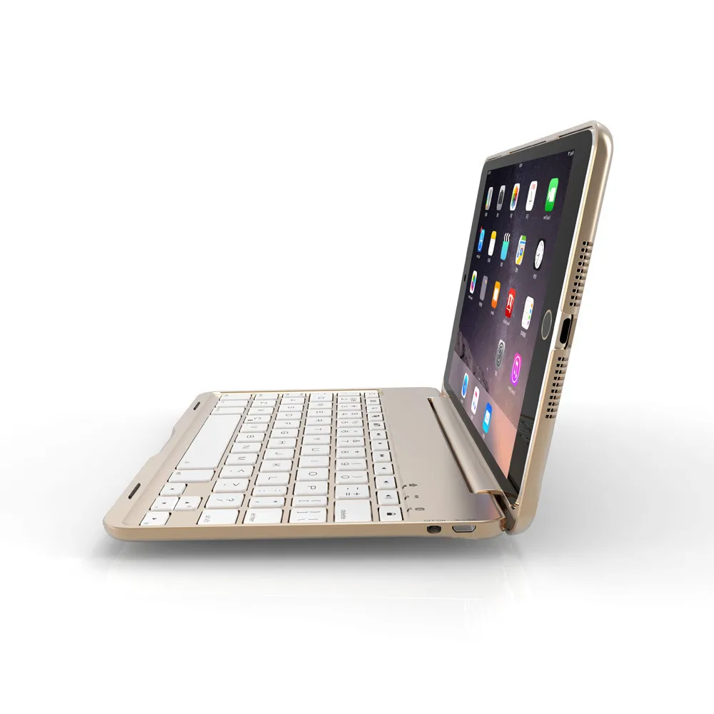 

Kind Of Colors Backlit Bluetooth Keyboard Smart Folio Case For iPad mini 4 Aluminum Fashion Convenience 17Sept26 hh33