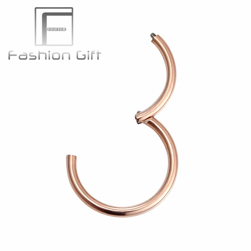

FGifter Rose Gold Color Body Jewelry G23 Titanium Piercing Earrings Rings for Ear Helix Tragus Conch Daith Lobe Rook Piercing