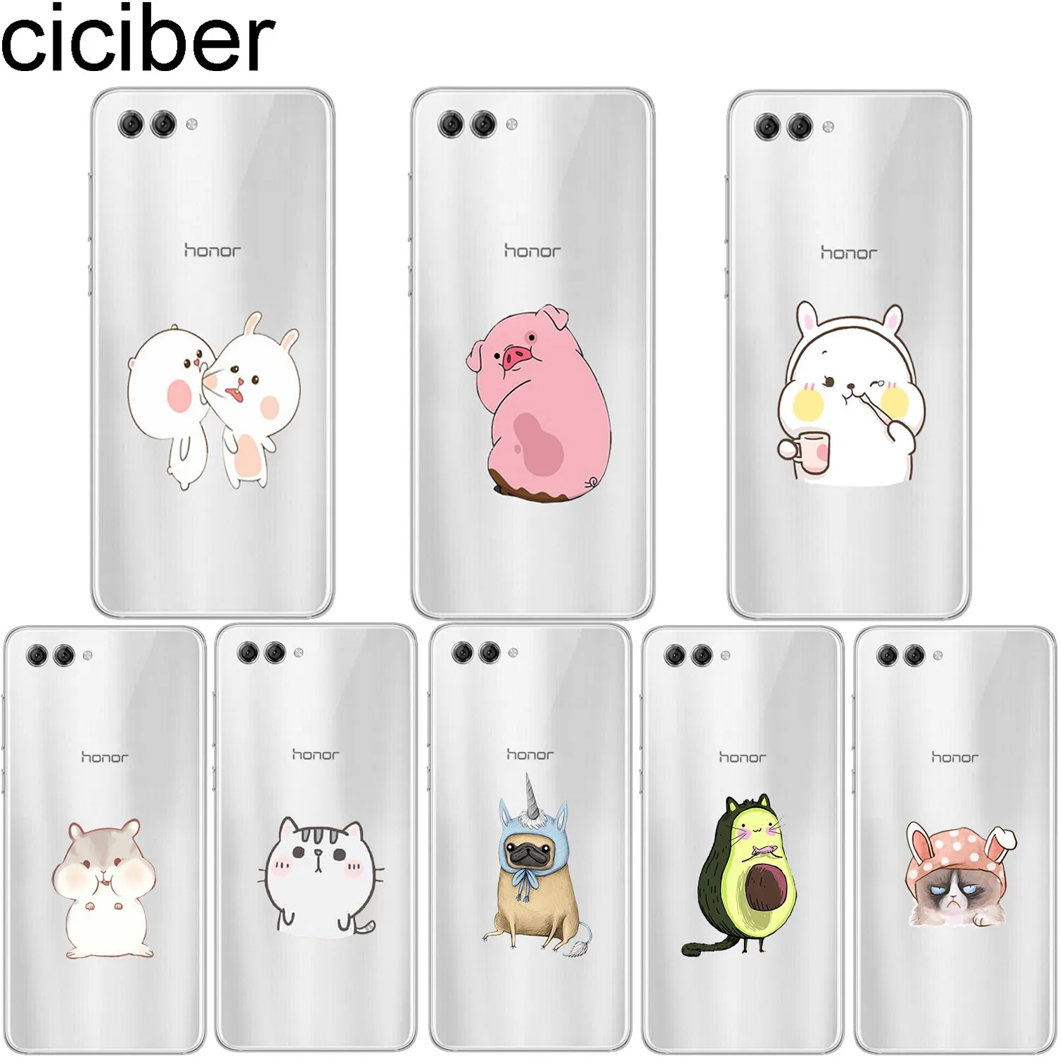 

ciciber Cat for Honor 7A 8X 10 9 8C V10 Lite C Play Soft Phone Cases for Huawei Y9 Y7 Y6 Y5 Y3 Prime Pro 2017 2018 2019 Avocado