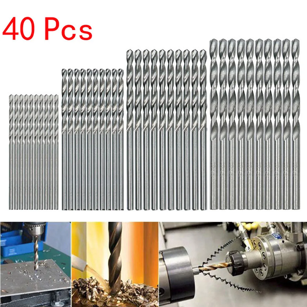 

40Pcs Mini Drill HSS Bit 0.5mm-2.0mm Straight Shank PCB Twist Drill Bits Set Electric Drill Rotary Power Tools