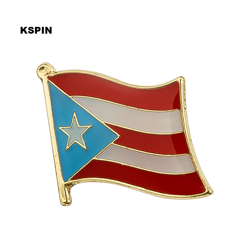 

PUERTO RICO Flag Lapel Pin Badges For Clothes In Patches Rozety Papierowe Icon Backpack KS-0239
