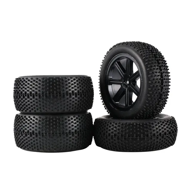 Best Price 2 Pair 85mm Wheel Hub Rim & Rubber Tires For 1:10 Off-Road RC Car Buggy Tires Spare Parts Accessories Component RC Model Tires