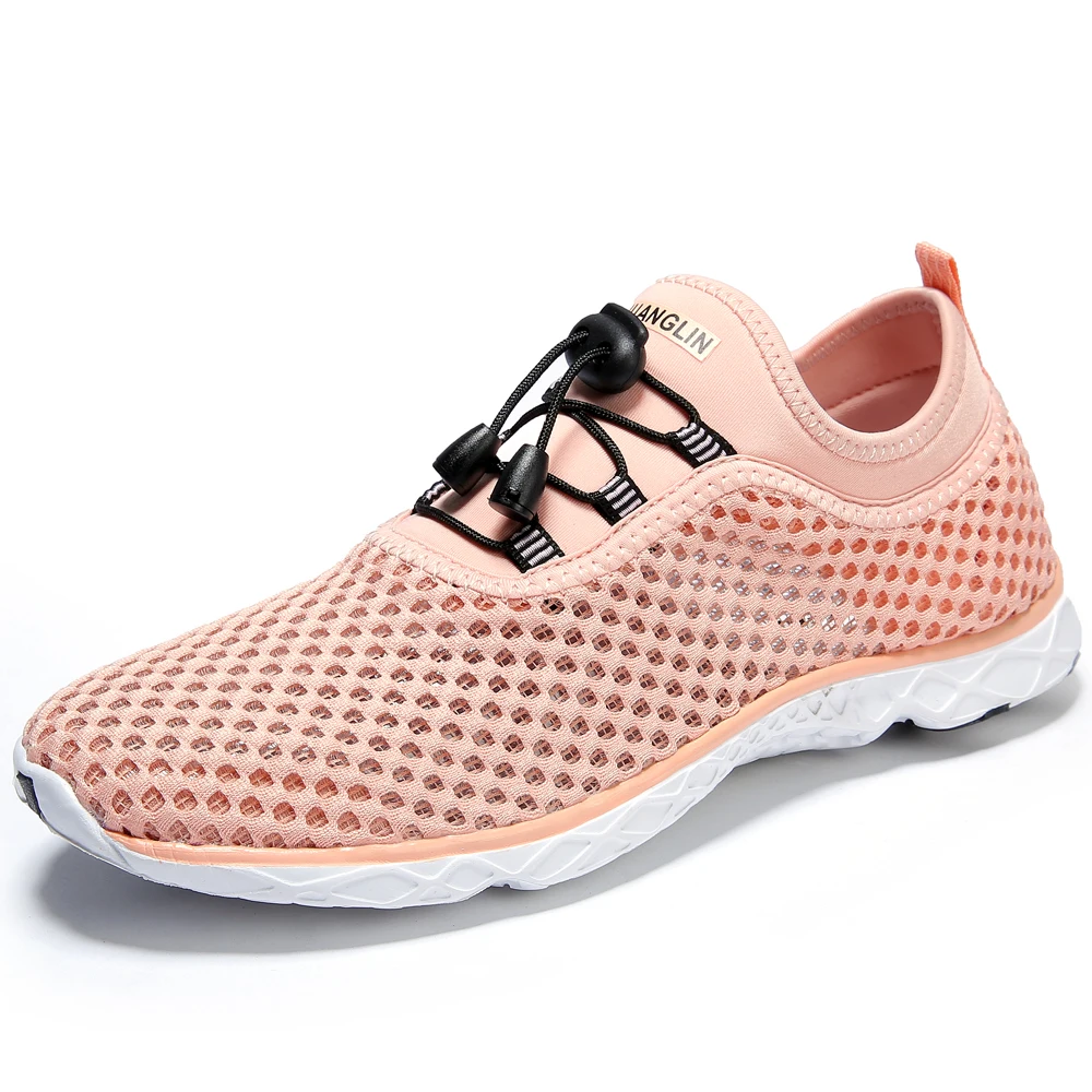 

Women's Quick Drying Aqua Water Shoes Breathable Durable Air Mesh Women Shoes Lace Up Simple Design Flat Shoes Ladies
