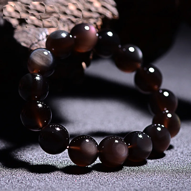 Natural Stone Obsidian Ice Colorful Bracelet For Men Couple Jewelry Round Beads Stretch Women's  Bracelets Bring Wealth Lucky