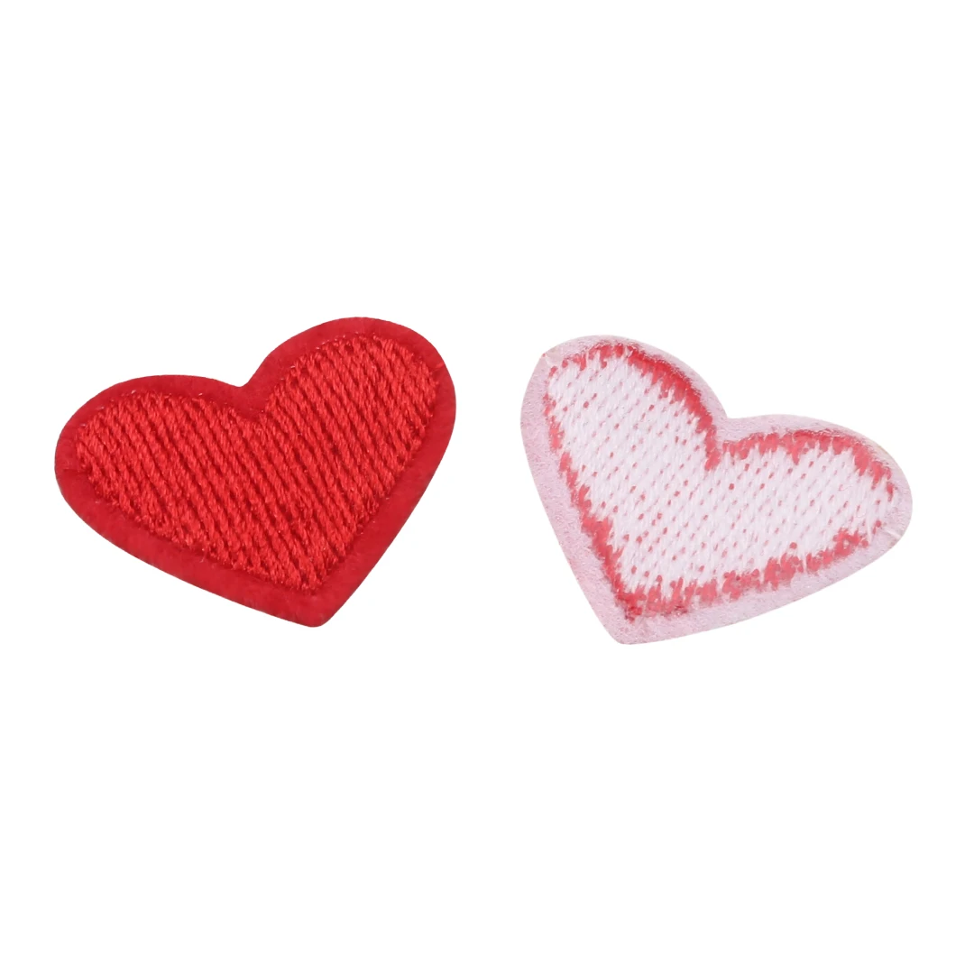 10pcs/set Clothes Sticker Jacket DIY Applique Mayitr Red Love Heart Sew Iron On Embroidery Patches Apparel Sewing & Fabric