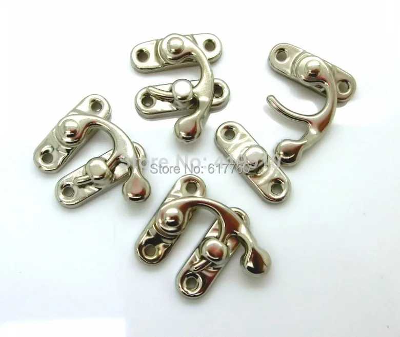 Free Shipping 30 Sets Silver Tone Metal Hook Box Latches Clasp Box Lock