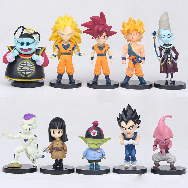 Аниме Dragon Ball Z Figuras Toys 10 шт./лот Супер Saiyan Son Goku Gohan Goten ПВХ фигурки куклы косплей