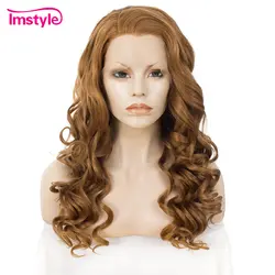 Imstyle Синтетические волосы на кружеве парик глубокая волна длинные Мёд светлые парики для Для женщин термостойкие волокна синтетические