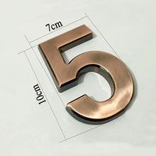 3D цифры табличка знак стикер с самоклеющиеся для двери водонепроницаемый, пластиковый золотой дом номер адрес двери