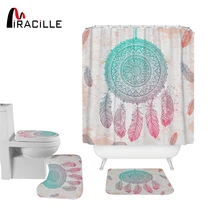 Miracille Ловец снов набор занавесок для душа водонепроницаемый полиэстер занавески для ванной s 3 шт. коврик для туалета крышка для дома ванная комната