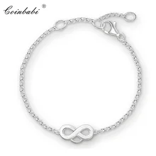 Браслеты Eternity звено цепи 925 пробы серебро Модные украшения для Для женщин ссылка Мода Шарм подарок стиль Томас клубный браслет