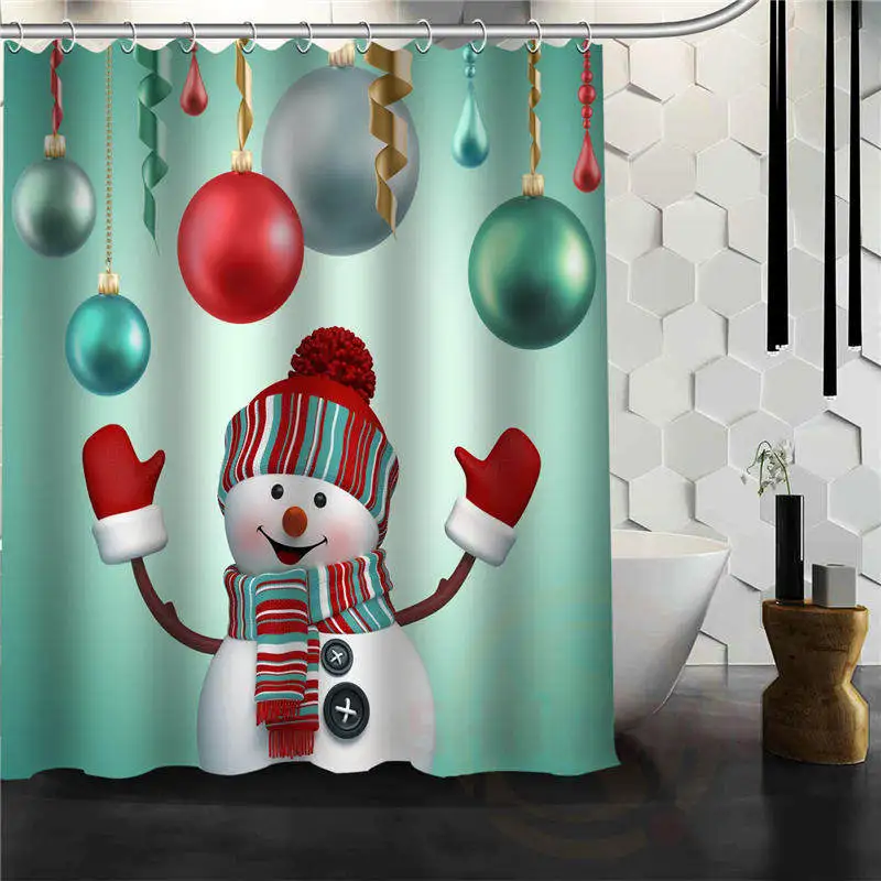 Мода на заказ Белый Зима Снеговик Водонепроницаемый Ткань Для ванной душ Шторы - Цвет: Сливовый