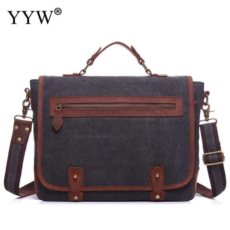 Men's Executive Briefcase Business Male Bag Grey Blue Laptop Bags for Men Brown Canvas Handbag A Case for Documents Tote Bag fashion male top handle bag solid color canvas bags blue men s handbag brown tote bag for man and boy multifunction handbags