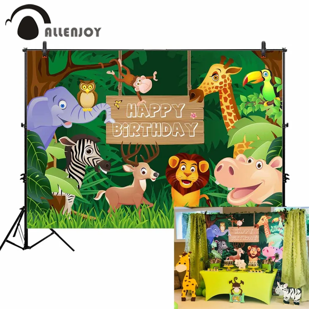 Allenjoy vinyl photo backdrops Animal Forest Cartoon Cute Birthday children background photocall newborn original design Allenjoy vinyl photo backdrops Animal Forest Cartoon Cute Birthday children background photocall newborn original design