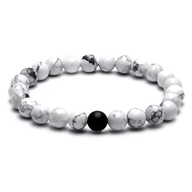 Bracelet Perle Noir Et Blanc