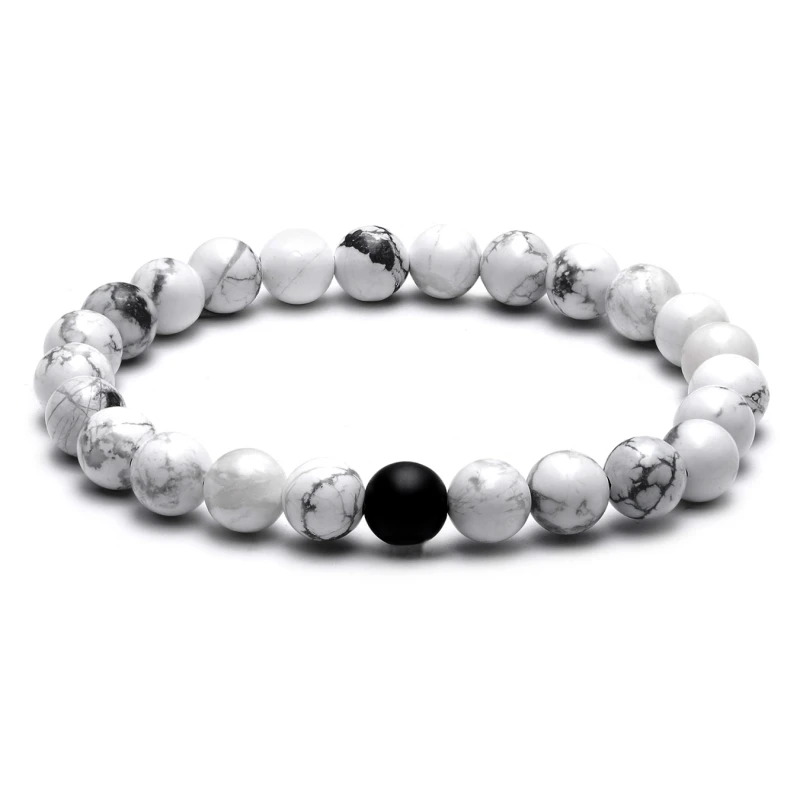 TANGYIN Charm Couple Bracelet 8mm Black White Natural Lava Stones Beads Beaded Bracelets Bangles For Men Women Jewelry Pulseras TANGYIN Charm Couple Bracelet 8mm Black White Natural Lava Stones Beads Beaded Bracelets Bangles For Men Women Jewelry Pulseras