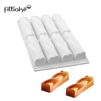

FILBAKE 8 Cavity Silicone Mold Twinkie Energy Bar Muffin Brownie Cheese Molds DIY Chocolate Dessert Cake Decorating Tools