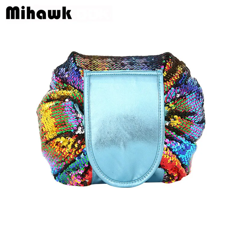 

Mihawk Drawstring shrink Women's Cosmetic Bag Travel Toiletry Makeup Case Beautician Organizer Pouch Accessories Supply Products