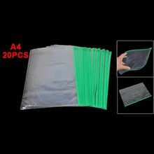 BLEL Горячая офис зеленый прозрачный Размер A4 бумаги слайдер почтовые папки ПВХ Файлы сумки 20 шт