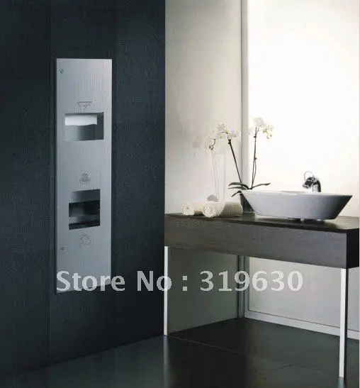 recessed hand dryer, paper towel dispenser and waste receptacle 5853in